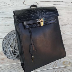 Жіночі рюкзаки R039 black-crocodile-kombi