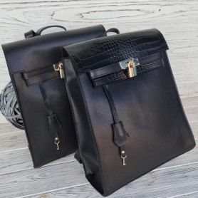 Жіночі рюкзаки R039 black-crocodile-kombi