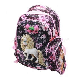 Школьные рюкзаки C017 light pink-black
